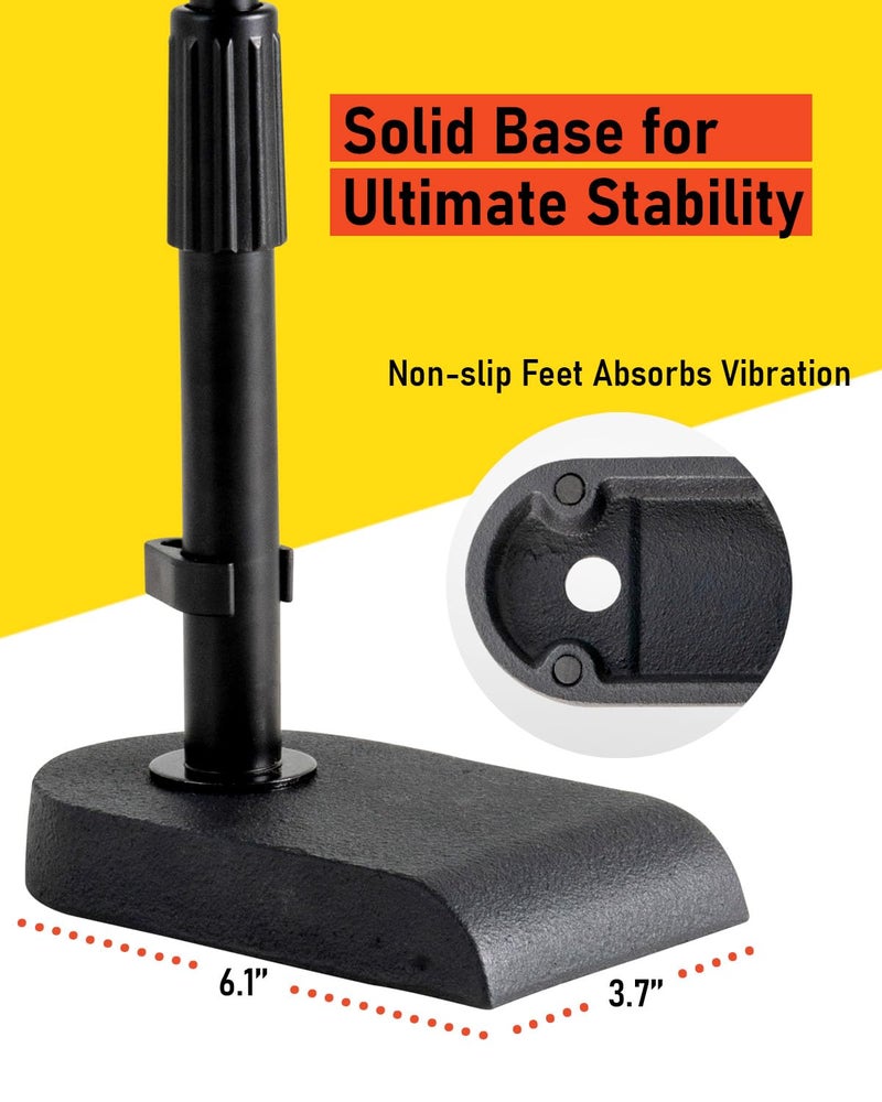 Stage Rocker Adjustable Low-profile Microphone Stand - Snare/Tom Bottom/Bass (Kick) Drum/Table Top, Adjustable Height, 15.75â€œ Telescoping Boom Arm, Clip-on cable holder, Powered by Hamilton (SR610111) - Image 5